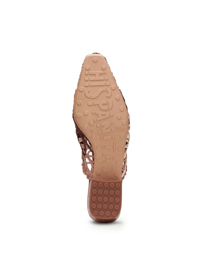 ZUECOS DE TACÓN BAJO CON DISEÑO FLORAR EN CORDELA HISPANITAS AZUCENA HV264840 BEIGE