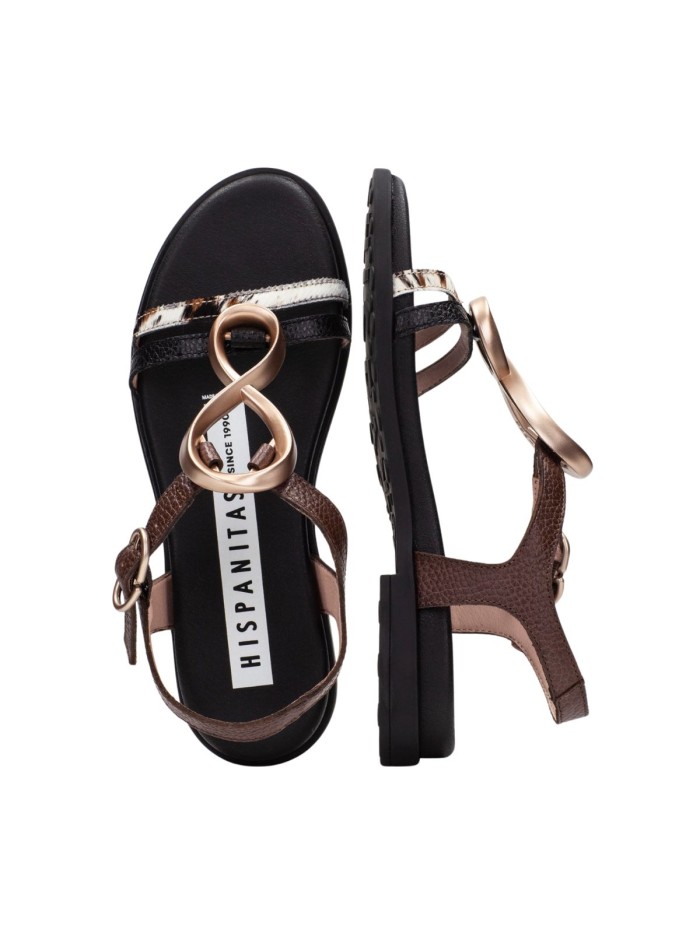 SANDALIAS DE TIRAS CON ADORNO DE INFINITO HISPANITAS BALI CHV264765 CUERO