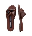 SANDALIA PLANA DE PIEL PARA MUJER HISPANITAS BALI HV264683 AVELLANA