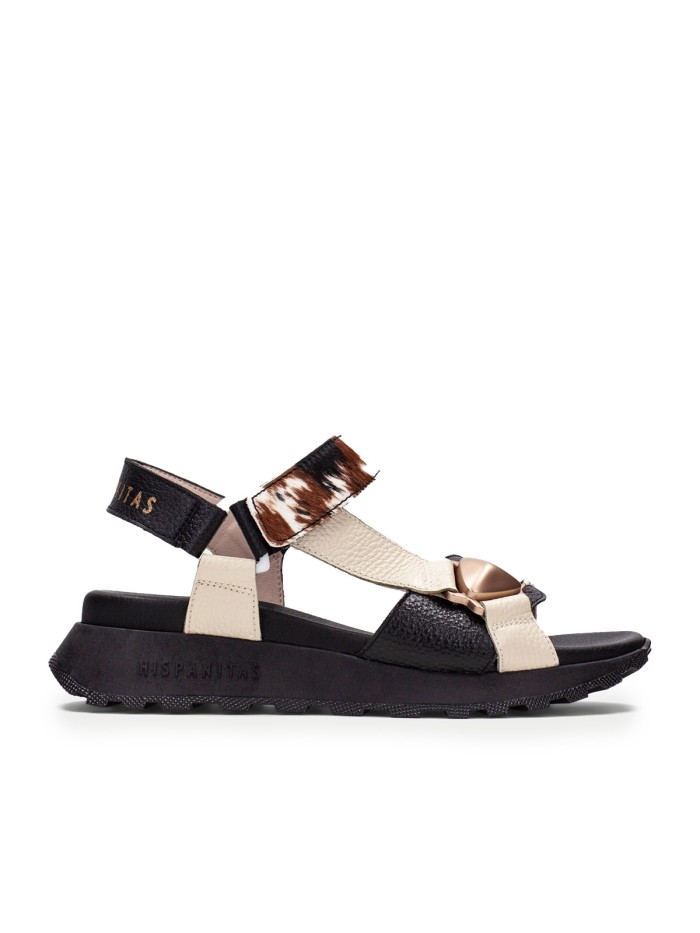 SANDALIA SPORT DE MUJER CON DETALLES PONY HISPANITAS AMBAR CHV264807 NEGRO