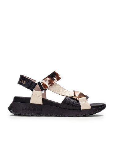 SANDALIA SPORT DE MUJER CON DETALLES PONY HISPANITAS AMBAR CHV264807 NEGRO