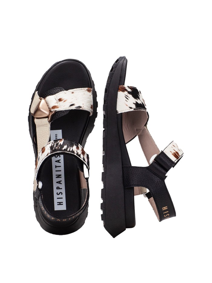 SANDALIA SPORT DE MUJER CON DETALLES PONY HISPANITAS AMBAR CHV264807 NEGRO