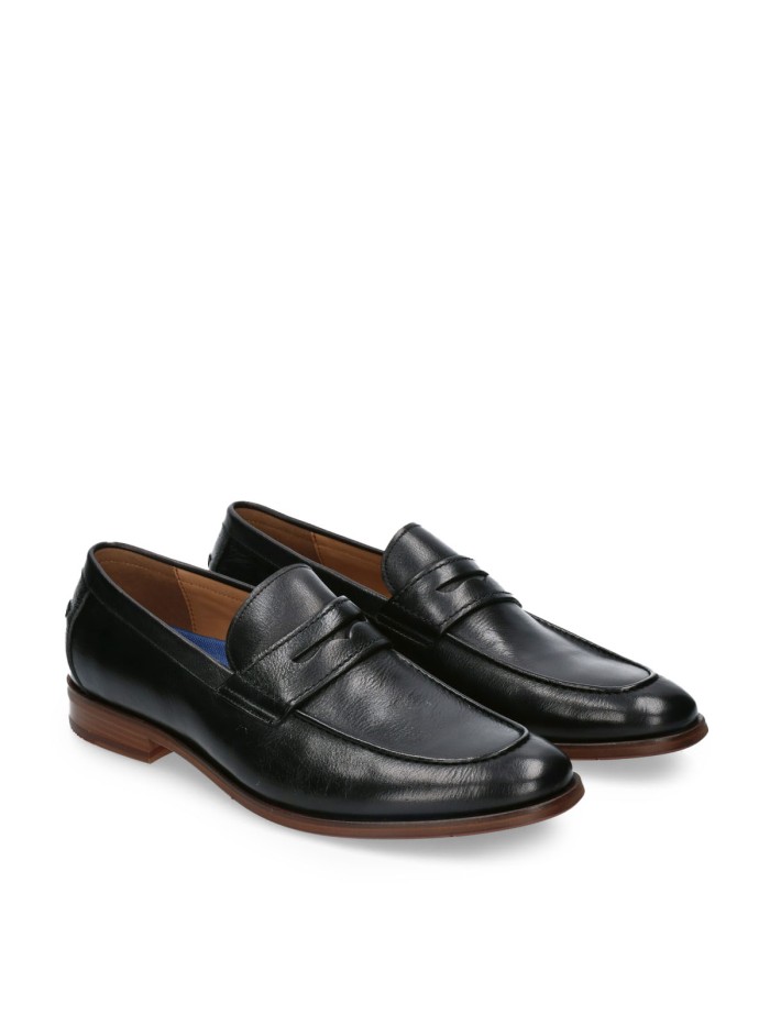 MOCASINES DE PIEL CON ANTIFAZ PARA HOMBRE HOBBS 4 NEGRO