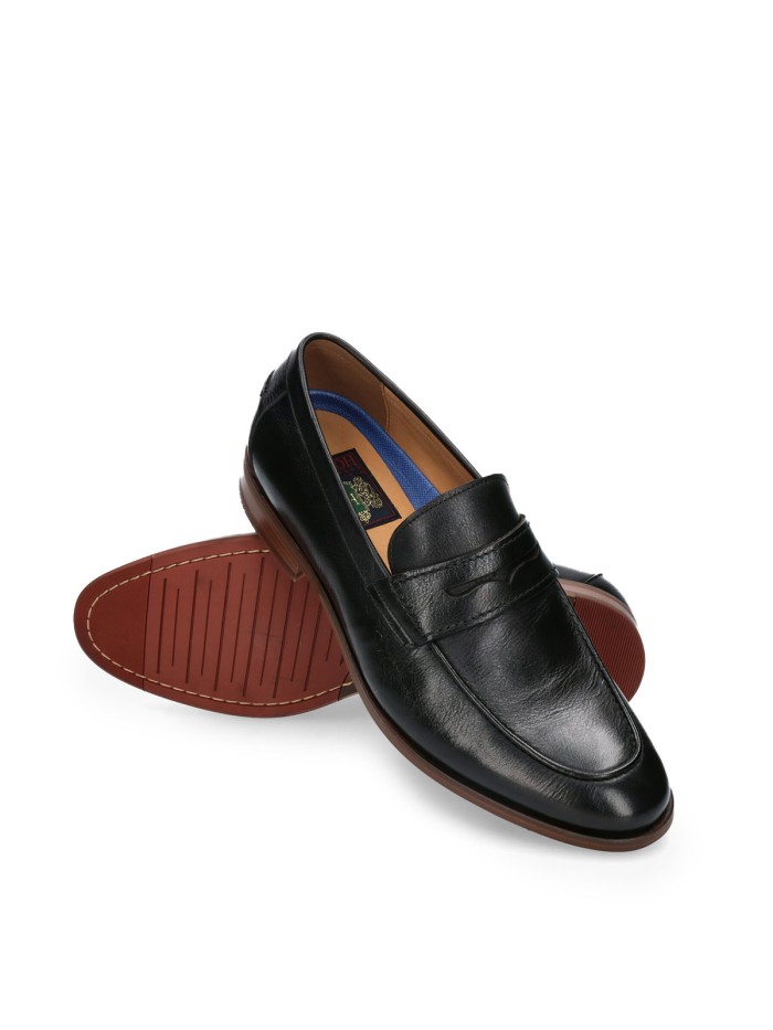 MOCASINES DE PIEL CON ANTIFAZ PARA HOMBRE HOBBS 4 NEGRO