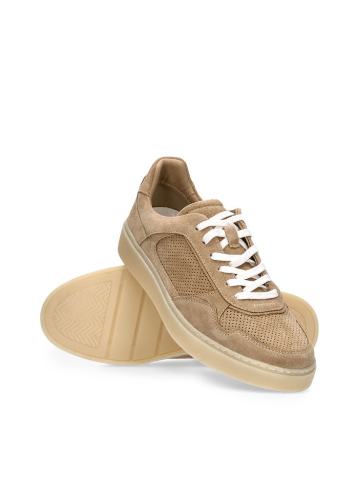 ZAPATILLAS URBANAS DE PIEL CON CORDONES PARA HOMBRE HOBBS 7 TAUPE
