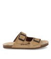 SANDALIAS PLANAS BAERFOOT DE DOBLE HEBILLA PARA MUJER INTERBIOS 1005 BEIGE