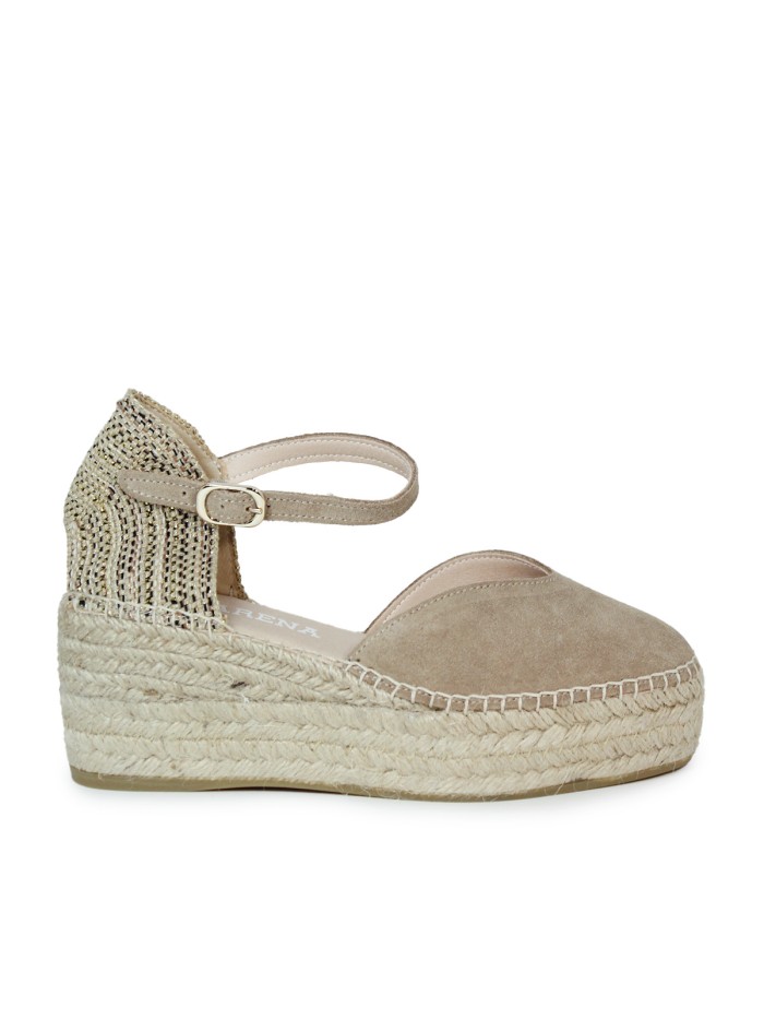 ALPARGATAS DE YUTE CON CUÑA PARA MUJER MACARENA JAVA 26 BEIGE