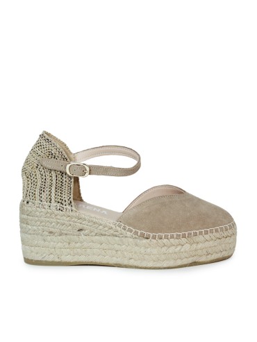 ALPARGATAS DE YUTE CON CUÑA PARA MUJER MACARENA JAVA 26 BEIGE