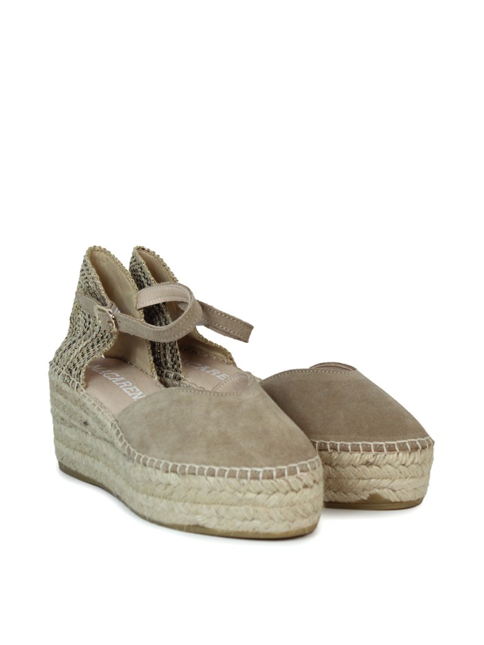 ALPARGATAS DE YUTE CON CUÑA PARA MUJER MACARENA JAVA 26 BEIGE