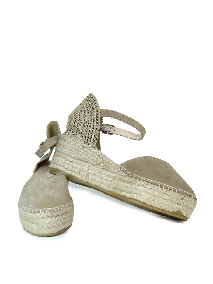 ALPARGATAS DE YUTE CON CUÑA PARA MUJER MACARENA JAVA 26 BEIGE