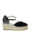 ALPARGATAS DE CUÑA DE YUTE PARA MUJER MACARENA JAVA 26 NEGRO