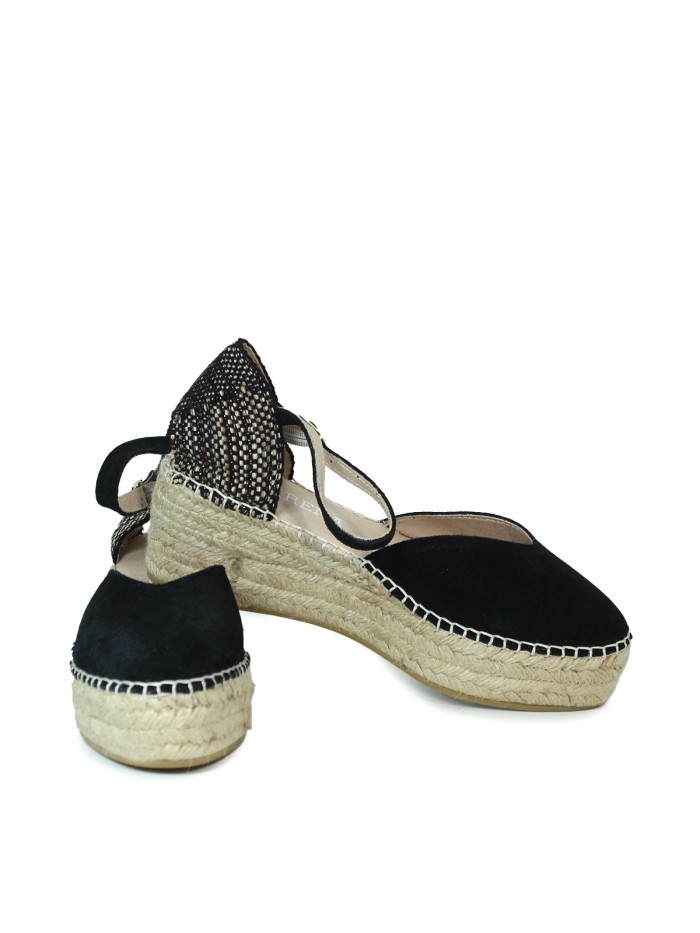 ALPARGATAS DE CUÑA DE YUTE PARA MUJER MACARENA JAVA 26 NEGRO