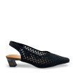 ZAPATO DE SALÓN DESTALONADO PARA MUJER MISS ELASTIC Parigi Calado NEGRO