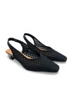 ZAPATO DE SALÓN DESTALONADO PARA MUJER MISS ELASTIC Parigi Calado NEGRO
