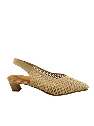 ZAPATO DE SALÓN DESTALONADO PARA MUJER MISS ELASTIC Parigi Calado BEIGE