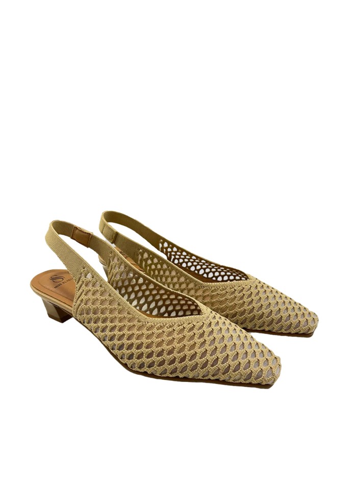 ZAPATO DE SALÓN DESTALONADO PARA MUJER MISS ELASTIC Parigi Calado BEIGE