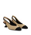 ZAPATOS DESTALONADOS DE TEJIDO ADAPTABLE CON TACÓN MISS ELASTIC 076535-65-77/77 BICOLOR