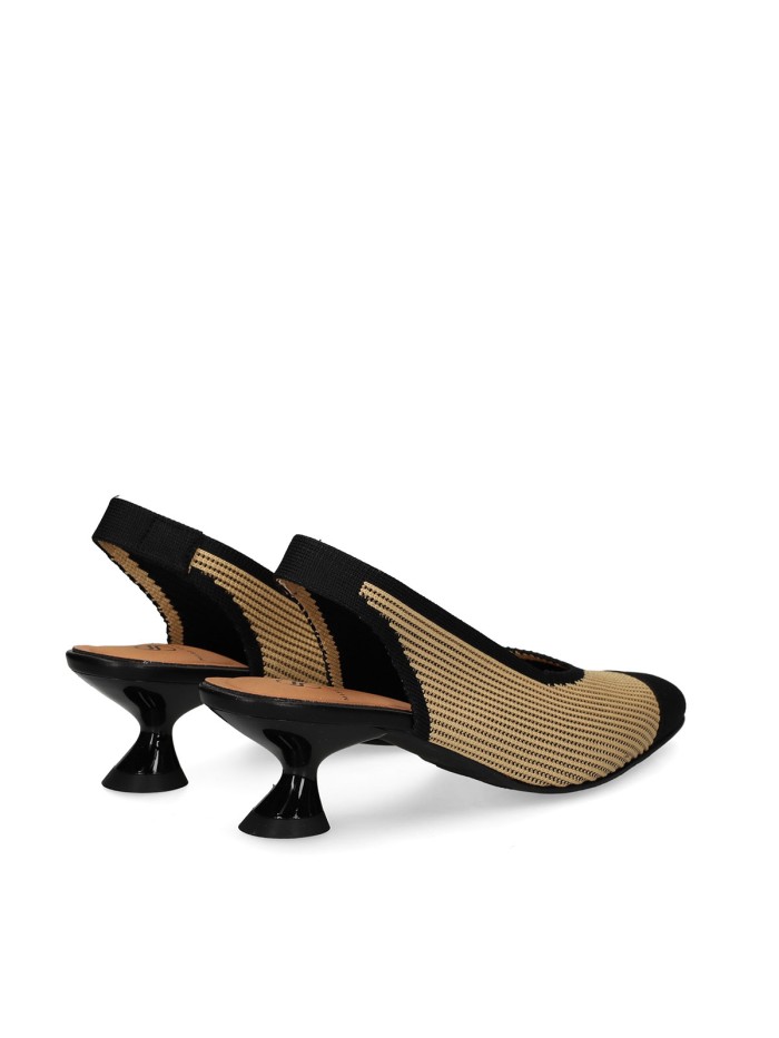 ZAPATOS DESTALONADOS DE TEJIDO ADAPTABLE CON TACÓN MISS ELASTIC 076535-65-77/77 BICOLOR