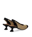 ZAPATOS DESTALONADOS DE TEJIDO ADAPTABLE CON TACÓN MISS ELASTIC 076535-65-77/77 BICOLOR