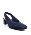ZAPATO DESTALONADO ADAPTABLE CON TACÓN PARA MUJER MISS ELASTIC MIL RAYAS MARINO