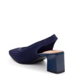 ZAPATO DESTALONADO ADAPTABLE CON TACÓN PARA MUJER MISS ELASTIC MIL RAYAS MARINO
