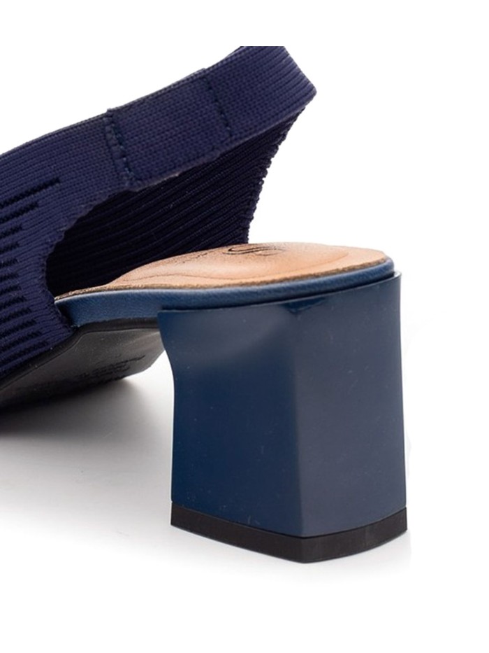 ZAPATO DESTALONADO ADAPTABLE CON TACÓN PARA MUJER MISS ELASTIC MIL RAYAS MARINO