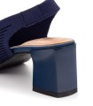 ZAPATO DESTALONADO ADAPTABLE CON TACÓN PARA MUJER MISS ELASTIC MIL RAYAS MARINO