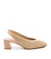 ZAPATO ADAPTABLE DESTALONADO PARA MUJER MISS ELASTIC MIL RAYAS CAMEL