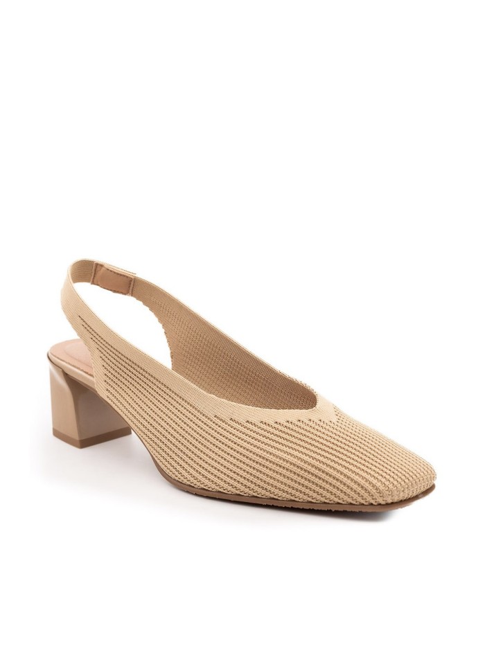 ZAPATO ADAPTABLE DESTALONADO PARA MUJER MISS ELASTIC MIL RAYAS CAMEL