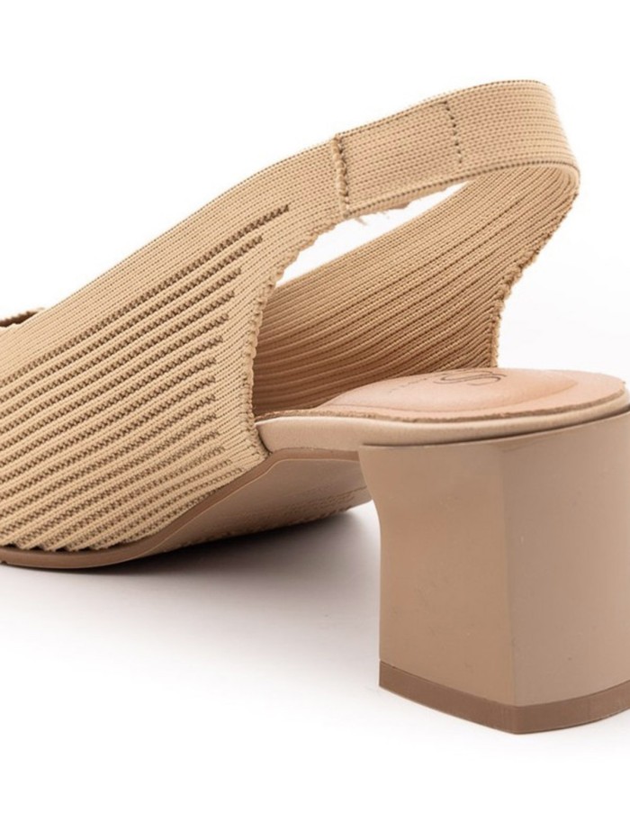 ZAPATO ADAPTABLE DESTALONADO PARA MUJER MISS ELASTIC MIL RAYAS CAMEL