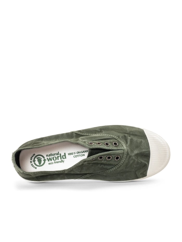 ZAPATILLAS VERDES CON PUNTERA DE GOMA SIN CORDONES PARA HOMBRE NATURAL WORLD OLD CONDOR 3102E