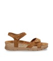 SANDALIAS DE PIEL VELOUR CON CUÑA BAJA PARA MUJER PANAMA JACK SULIA B26 CUERO