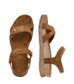 SANDALIAS DE PIEL VELOUR CON CUÑA BAJA PARA MUJER PANAMA JACK SULIA B26 CUERO