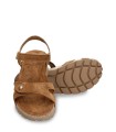 SANDALIAS DE PIEL VELOUR CON CUÑA BAJA PARA MUJER PANAMA JACK SULIA B26 CUERO