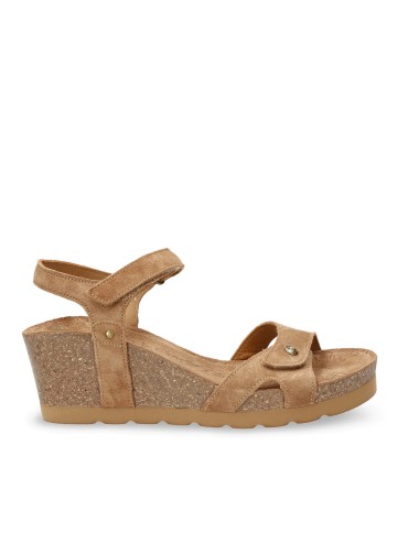 SANDALIAS DE SERRAJE CON CUÑA PANAMA JACK JULIA  B74 CUERO