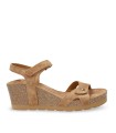 SANDALIAS DE SERRAJE CON CUÑA PANAMA JACK JULIA  B74 CUERO