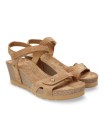 SANDALIAS DE SERRAJE CON CUÑA PANAMA JACK JULIA  B74 CUERO