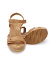 SANDALIAS DE SERRAJE CON CUÑA PANAMA JACK JULIA  B74 CUERO