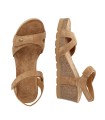 SANDALIAS DE SERRAJE CON CUÑA PANAMA JACK JULIA  B74 CUERO