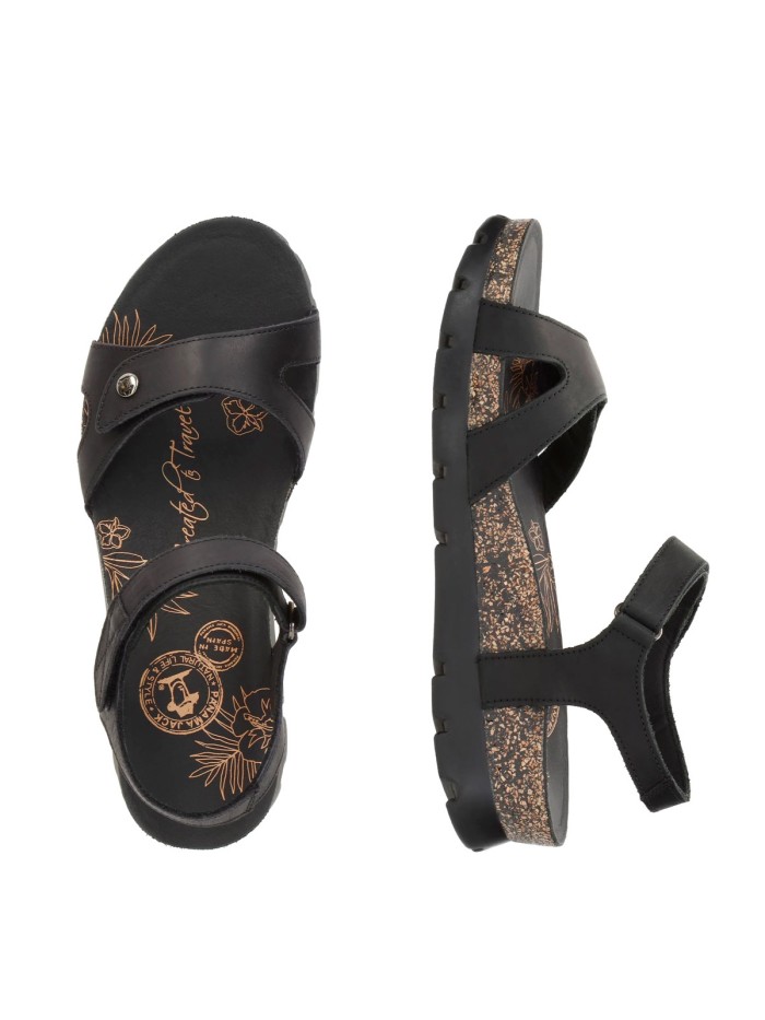 SANDALIAS DE PIEL PANAMA JACK PARA MUJER SULIA BASICS B2 NEGRO