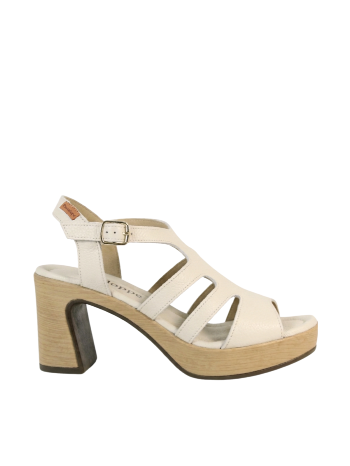 SANDALIAS DE TIRAS CON HEBILLA Y TACÓN PENELOPE 6464 BEIGE