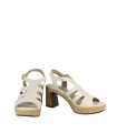 SANDALIAS DE TIRAS CON HEBILLA Y TACÓN PENELOPE 6464 BEIGE