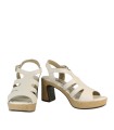 SANDALIAS DE TIRAS CON HEBILLA Y TACÓN PENELOPE 6464 BEIGE