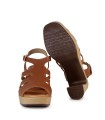 SANDALIAS DE PIEL CON HEBILLA AJUSTABLE Y TACÓN PENELOPE 6464 MARRÓN