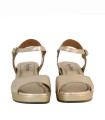 SANDALIAS DE TACÓN CÓMDODO EN PIEL METALIZADA PARA MUJER PENELOPE 6509 PLATINO