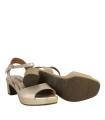 SANDALIAS DE TACÓN CÓMDODO EN PIEL METALIZADA PARA MUJER PENELOPE 6509 PLATINO