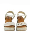 SANDALIAS DE PIEL CON TACÓN TRENZADO PARA MUJER PENELOPE 6471 BEIGE