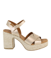 SANDALIAS DE PIEL CON PISO DE CUERDA TRENZADA PARA MUJER PENELOPE 6481 PLATINO