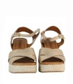 SANDALIAS DE PIEL CON PISO DE CUERDA TRENZADA PARA MUJER PENELOPE 6481 PLATINO