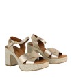 SANDALIAS DE PIEL CON PISO DE CUERDA TRENZADA PARA MUJER PENELOPE 6481 PLATINO